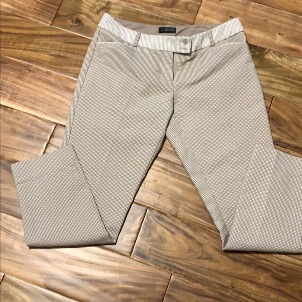 Limited sz2 tan poke a dot ankle pants